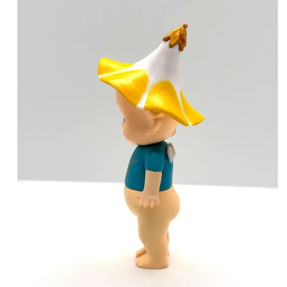 New Unbranded Kewpie/Angel Collectible Mini Figure, Yellow Flower, Open Box